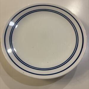 Corelle Vitrelle Classic Cafe Blue Stripe Salad Plate 8.5” - set of 6
